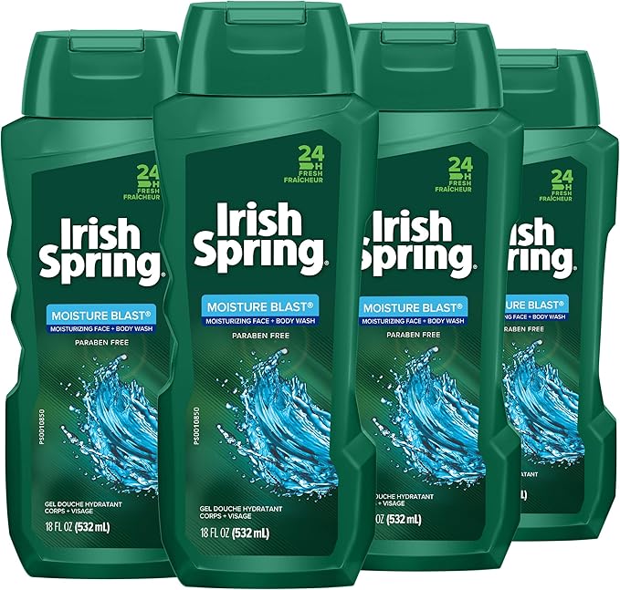 Irish Spring Body Wash, Moisture Blast, 18 fluid ounce, 4 Count (Pack of 1) - Image 2